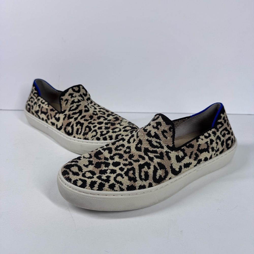 Rothys The Sneaker Camo Cat Leopard Print Slip On Shoes Size 8.5 Casual Career